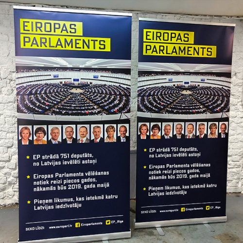 Roll-up stendi 85x200cm Eiropas parlaments